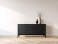 Mobile ingresso - legno - 164x42x84 cm - nero - stile moderno