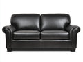 Divano a due posti - Pelle - 176x91x89 cm - Nero - Stile moderno