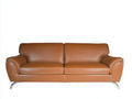 Divano a due posti - Pelle - 183x91x84 cm - Marrone cognac - Stile contemporaneo