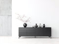 Mobile ingresso - legno - 184x44x82 cm - nero - stile contemporaneo