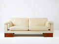 Divano a due posti - Pelle - 184x94x87 cm - Crema - Stile moderno