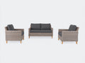 Divani da esterno - rattan sintetico-tessuto - 162x79x80 cm - marrone chiaro-grigio scuro - stile moderno