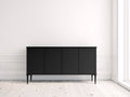 Mobile ingresso - legno - 176x40x83 cm - nero - stile minimalista