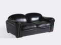 Divano a due posti - Pelle - 178x96x84 cm - Nero - Stile classico