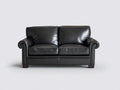 Divano a due posti - Pelle - 174x91x87 cm - Nero - Stile classico