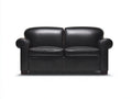 Divano a due posti - Pelle - 170x89x84 cm - Nero - Stile tradizionale