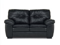 Divano a due posti - Pelle - 168x92x91 cm - Nero - Stile moderno