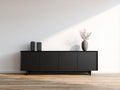 Mobile ingresso - legno - 192x44x74 cm - nero - stile moderno essenziale